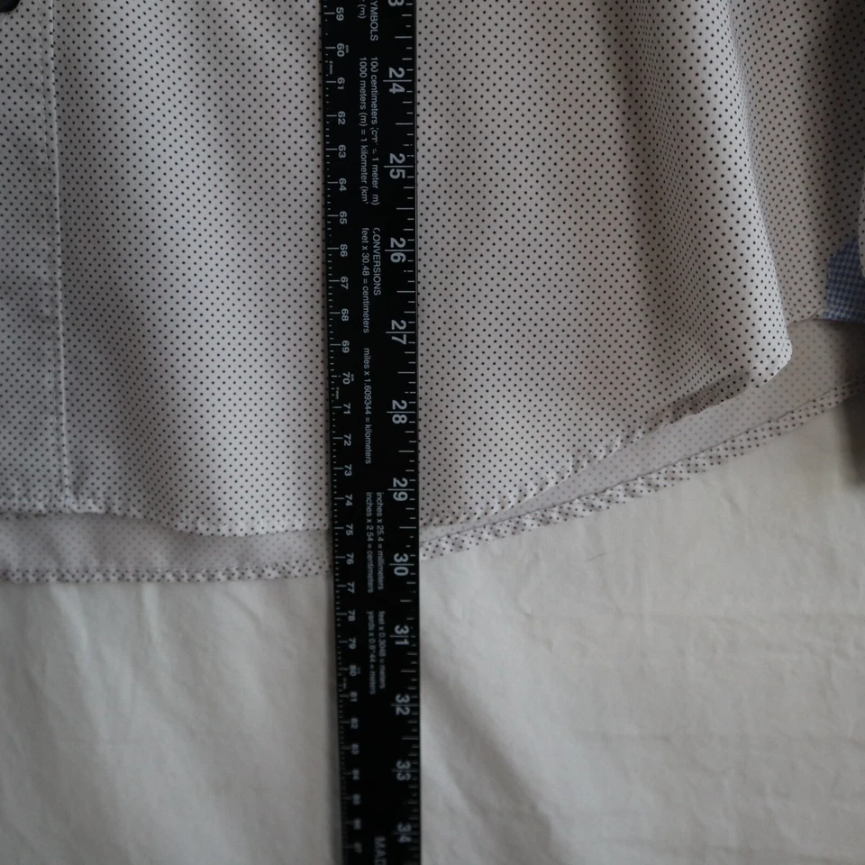 Con.Struct Shirt Mens 2XL Slim Fit 4-Way Stretch Button Up Polka Dot Long Sleeve - Image 4 of 4