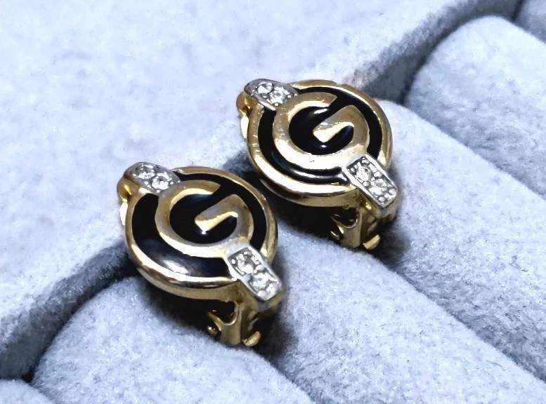 Pendientes Givenchy G logo negro x oro 38976 Foto 3 de 4