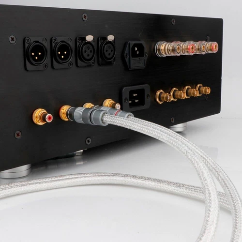 Coppia Cavo RCA Argento Massiccio Puro 4N HiFi Audio Interconnessione Filo RCA a RCA Spina - Foto 6 di 6
