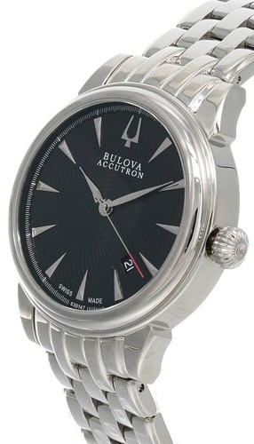 Bulova Accutron Auto Black Dial Stainless steel Men's Watch 63B147 - Picture 2 of 3