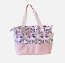 BIOWORLD Sanrio Hello Kitty Duffle Bag Travel Tote Pink Car Rainbow Weekender
