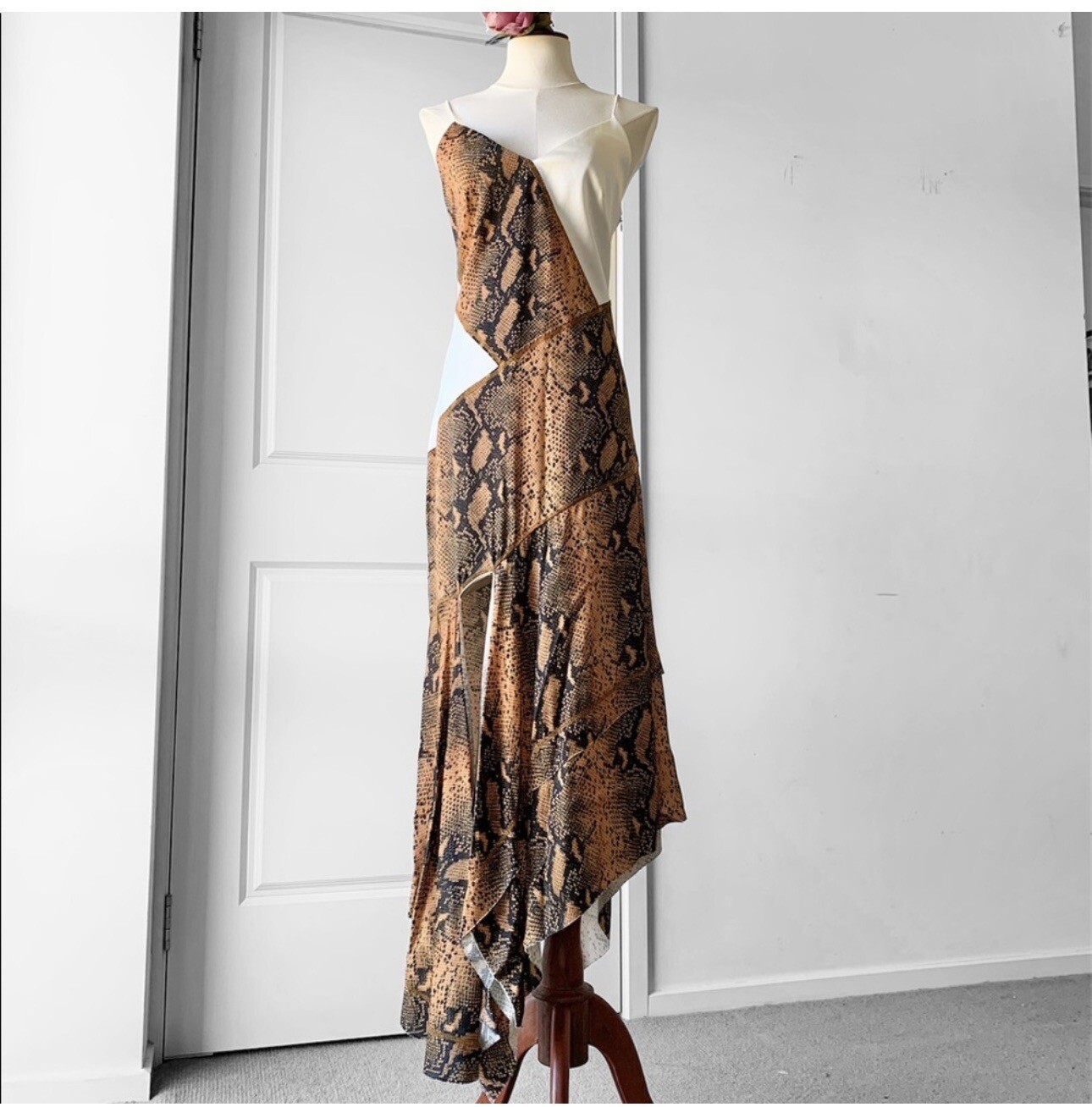 MANNING CARTELL Copper Python Splice Dress Asymme… - image 1