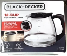 ********** NEW Black + Decker GC3000B Replacement Coffee Carafe 12 Cup w/ 2 Lids