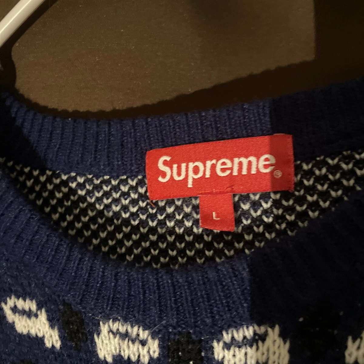 Supreme Bandana Sweater Navy Blue (SS18) Men's SZ XL Authentic