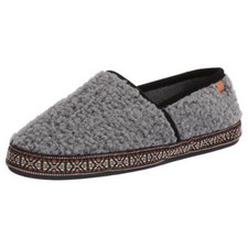 Acorn Women's Slippers Woven Trim Moccasins, Stormy Grey, M A19011STGWM