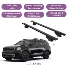 ERKUL Roof Rack Cross Bars for KIA Telluride 2020-2025 for Raised Rails - Black