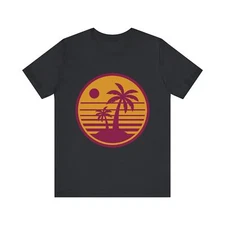 Sunset Palm Tree Unisex Tee, Summer Vibes Shirt, Beachwear, Casual Outfit, [...]