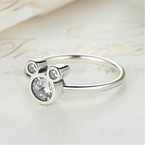 Beautiful Disney Sterling Silver & Sparking CZ Mickey Mouse Ring for Women Girls - Picture 5 of 8