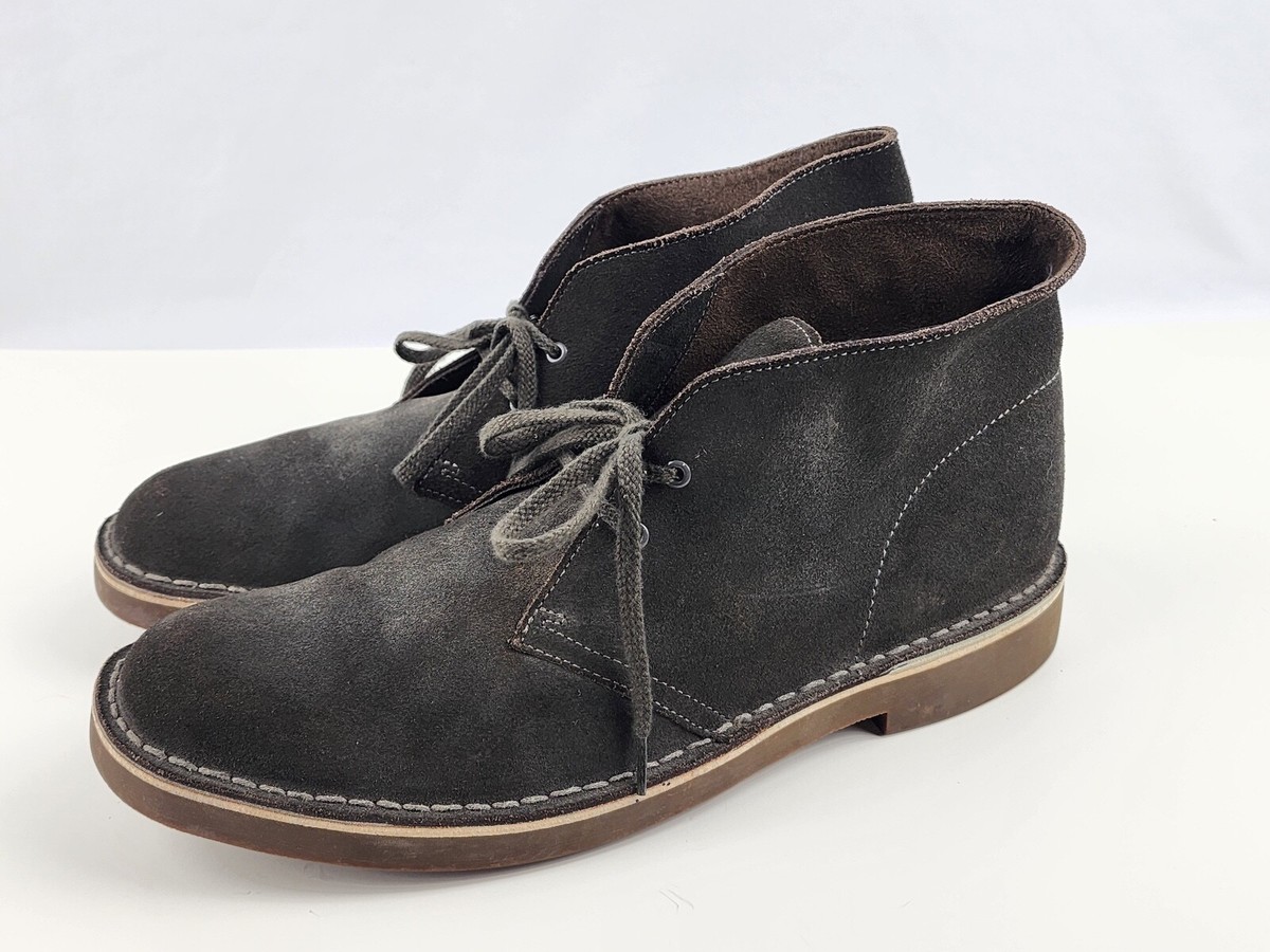 Mens Clarks Bushacre Lace-Up Gray Suede Chukka Boots Men display picture 2