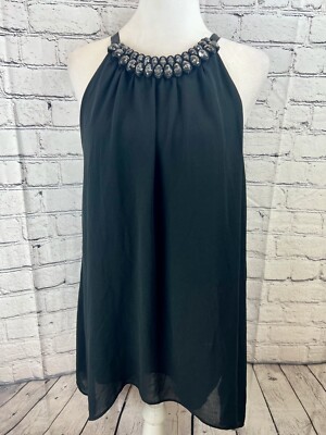 Max Studio Tunic Blouse Top Women's S Black 100%Polyester