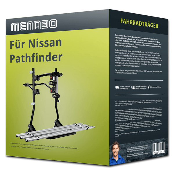 Menabo FahrradträGer Cobra Plus Schwarz/Silber FüR Nissan Pathfinder III Typ R51-image