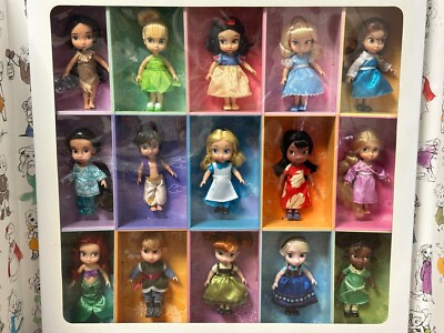 Disney Animators Collection 15pc Doll Set Elsa Anna Ariel Alice Tinker Bell