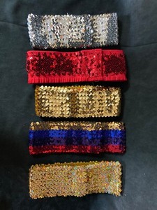 3"  WIDE STRETCH SOLID SEQUIN BELTS VARIOUS COLORS & SIZES