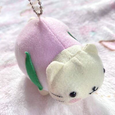 San-X Nyan Nyan Nyanko Peach Keychain Vintage Plush Doll Japan | eBay