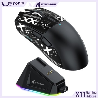 ATTACK SHARK X11 Wireless Gaming Mouse with Magnetic Charging Dock, X6,22000 DPI