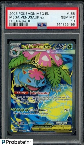 2025 Pokemon Meg En #155 Mega Venusaur ex Ultra Rare PSA 10 GEM MINT