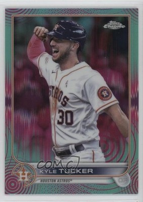 2022 Topps Chrome Sonic Aqua & Pink Pulse Refractor 82/199 Kyle Tucker #45 8x7
