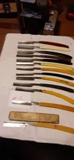 # 2-13 Vtg Estate Straight Razor-None Broken-Pearlduck-DUBL DUCK-GERMANY-