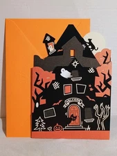 Hallmark Halloween Card - Accordion Style - Haunted House - "Welcome" - Cute!!