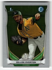 2014 Bowman Dillon Overton #BCP60 Oakland Athletics 1ST BOWMAN CHROME
