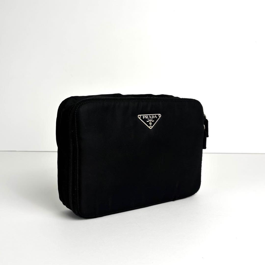 PRADA Makeup Pouch Multi Case Small Items Triangl… - image 2