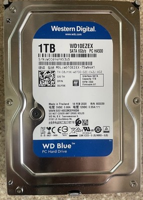 Western Digital WD Blue 1TB SATA 7200RPM 64MB Cache 3.5in HDD