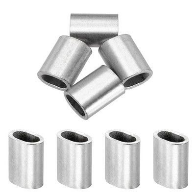 7/32'' Wire Rope Stop Sleeve, 4 Pcs 304 Stainless Steel Crimping Loops Sleeve