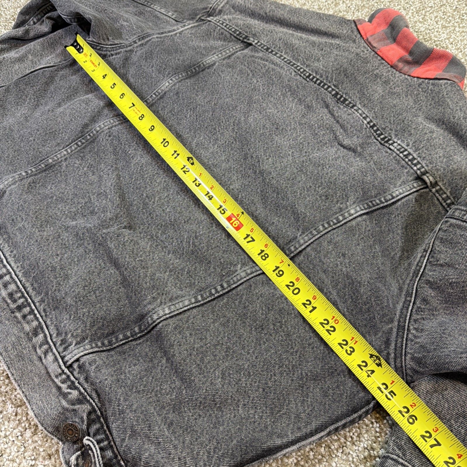 Black Levi Denim Jacket Vintage Flannel Lined Made in USA 80s Size Large Fadeddd thumbnail 10