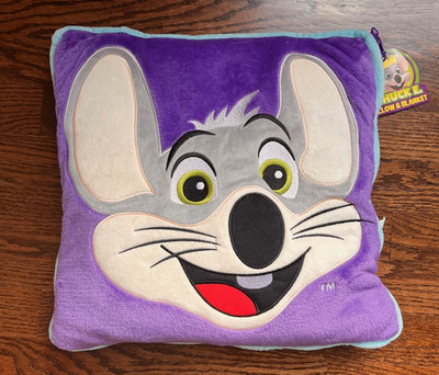 Chuck E Cheese Square Zip Up Pillow Blanket Purple NEW NICE