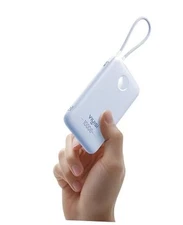 Slim Portable Charger 10000mAh, Travel Power Bank with Built-in USB-C Blue