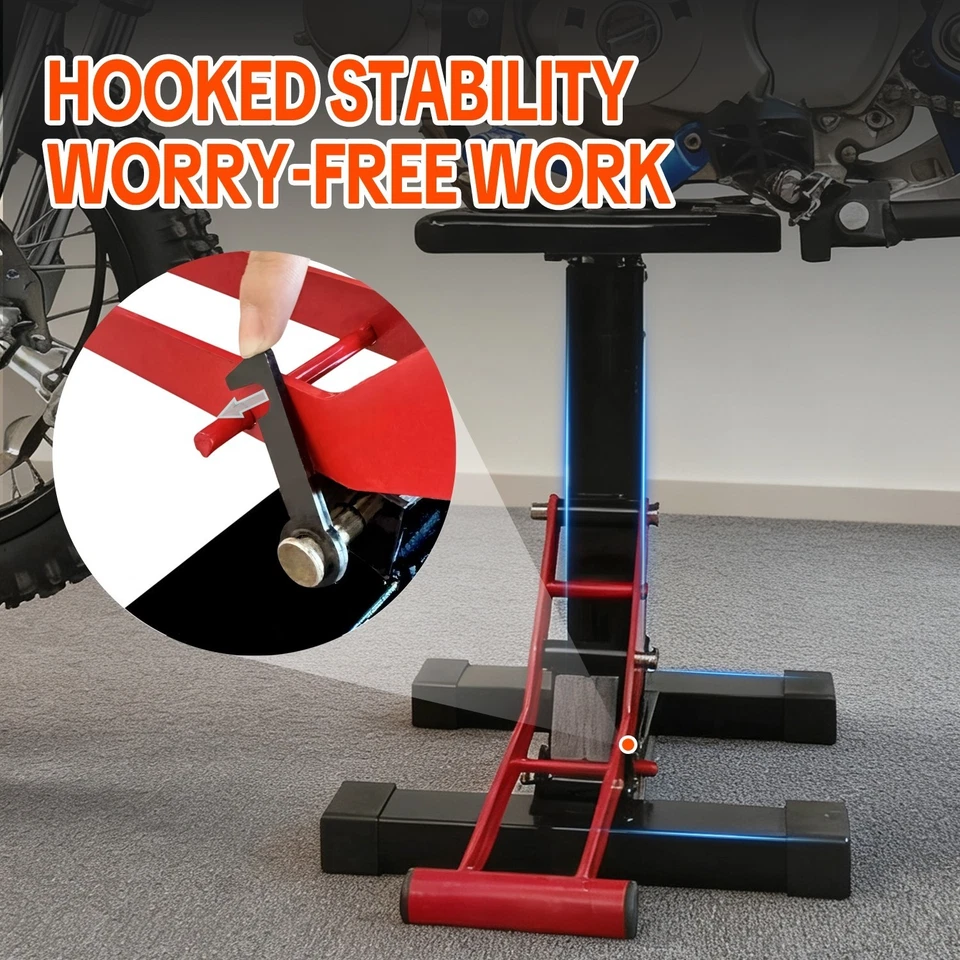 SYX MOTO Motorcycle Lift Stand 440lbs Capacity 360° Rotating Repair Maintenance - Image 2 of 4