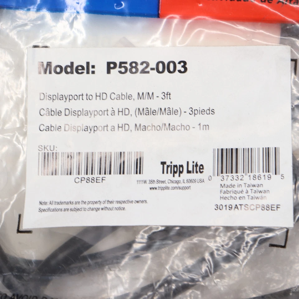 Cable adaptador Tripp Lite 3' DisplayPort a HDMI Foto 2 de 4