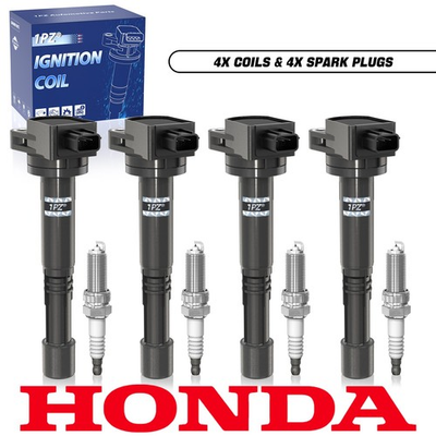 #ad #ad 4x Ignition Coil amp;Spark Plug For 2008 2012 Honda Accord EX SE LX Civic 099700147 $59.99