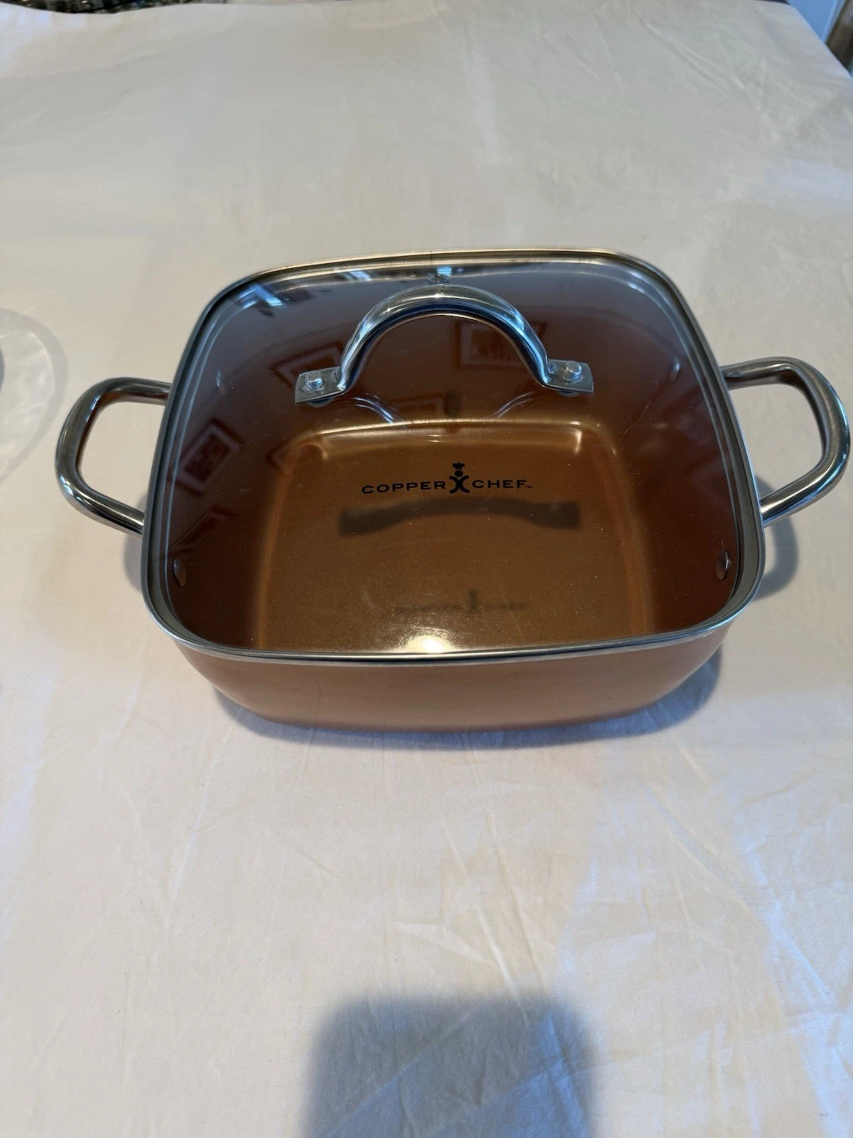 Copper Chef 9.5” S2 Square Casserole Pan Vented Lid Pot Induction