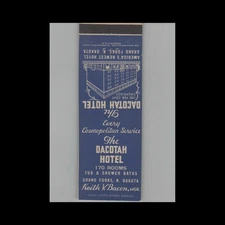 Matchbook Cover Dacotah Hotel Grand Forks ND #4