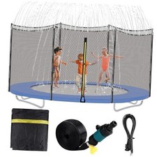 Trampoline Net Replacement with Sprinkler 14Ft Safety Enclosure Net Weather
