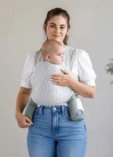 Solly Baby Wrap Grey  White Stripes Baby Wearing Carrier