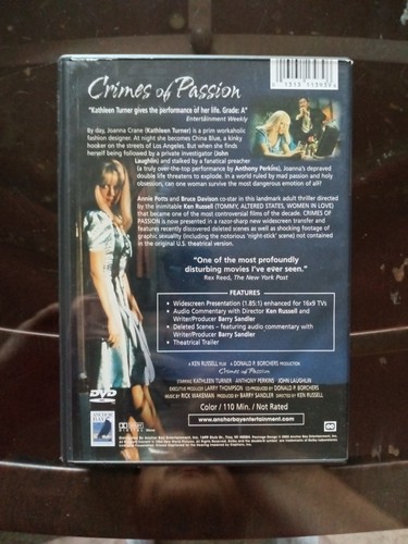 Crimes of Passion (DVD, 2002) With Insert - Kathleen Turner, Ken Russell - Imagen 2 de 4