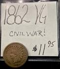 1862 Indian Head Cent (VG) Very Good Condition! “Civil War Era” ENN Coins