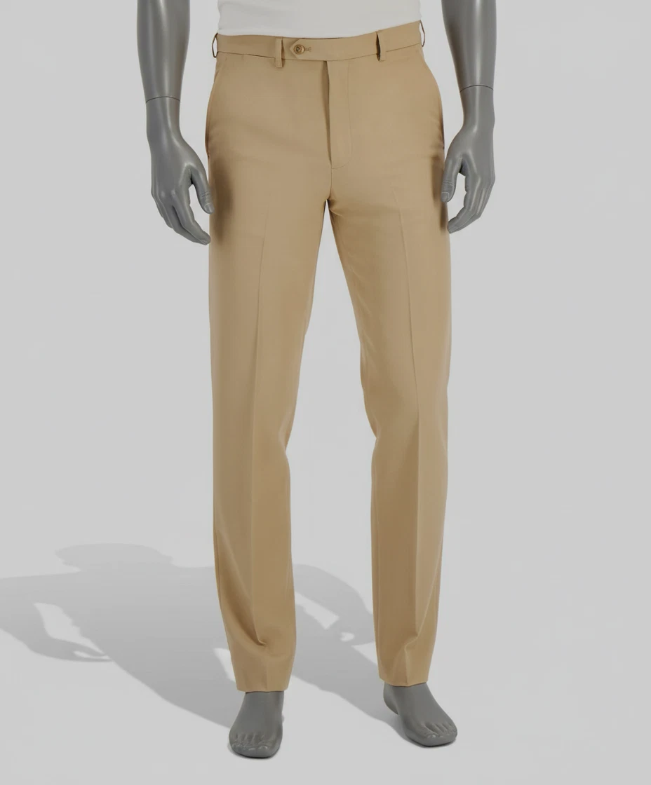 Nautica Men's Beige Performance Stretch Modern-Fit Dress Pants Size 42W 32L