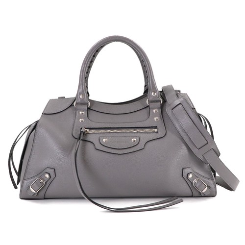 BALENCIAGA Neo Classic City Medium Hand Shoulder Bag 638470 Gray Purse 90314189
