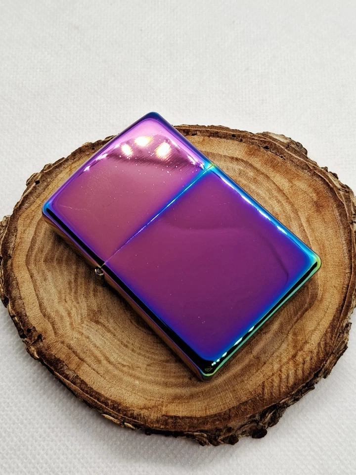 New Multi Tone Oil Slick Pocket Cigarette Lighter Petrol & Flint Working Order - Image 3 of 4