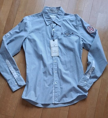 TOM TAILOR Hemd Langarm Gr S Fitted blau/weiß gestreift NEU m/Etikette