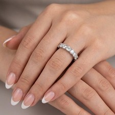 Trellis Eternity Wedding Ring Solid 14K Gold 5.80 CT Round Natural Diamond H SI2