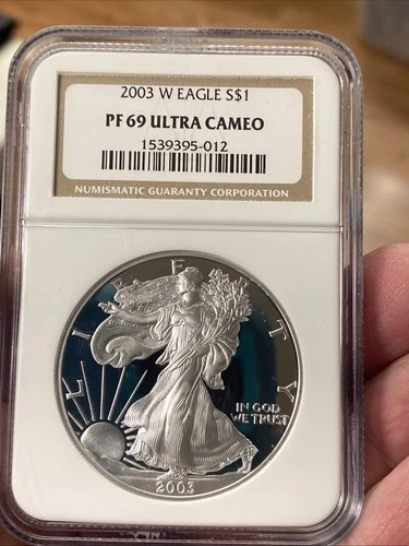 2003 W ~ NGC PF69 ULTRA CAMEO 1 OZ AMERICAN SILVER EAGLE
