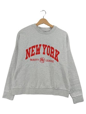 Friends like These Damen Sweatshirt Grau Gr. 42 XL New York Varsity Casual