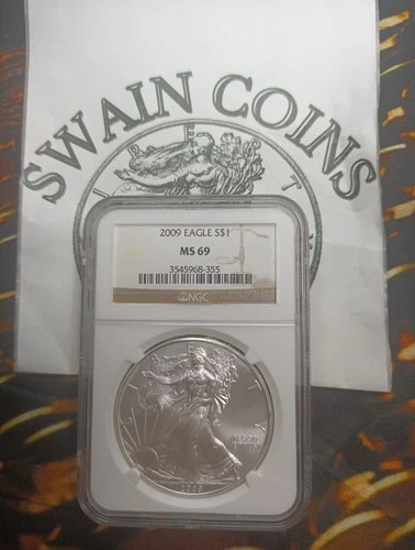 2009 American Silver Eagle S$1 NGC MS 69 EH108