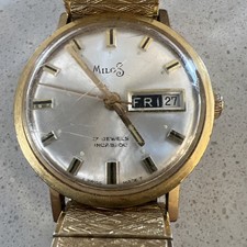 Orologio Uomo Vintage Milos 17 Jewels Incabloc Svizzero Impermeabile Funzionante