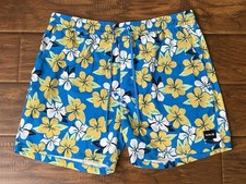 Hurley Phantom Mens Floral Unlined Swim Shorts Drawstring 5" Inseam Size XL