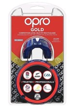 OPRO Gold Self Fit Mouthguard Adult Blue Competition Sports Mouth Guard New